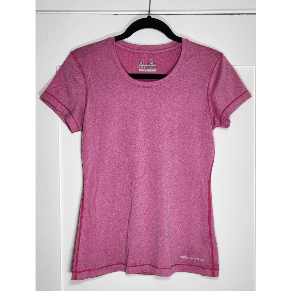 Under Armour HeatGear Fitted T-Shirt - Pink Heather - Size MD
